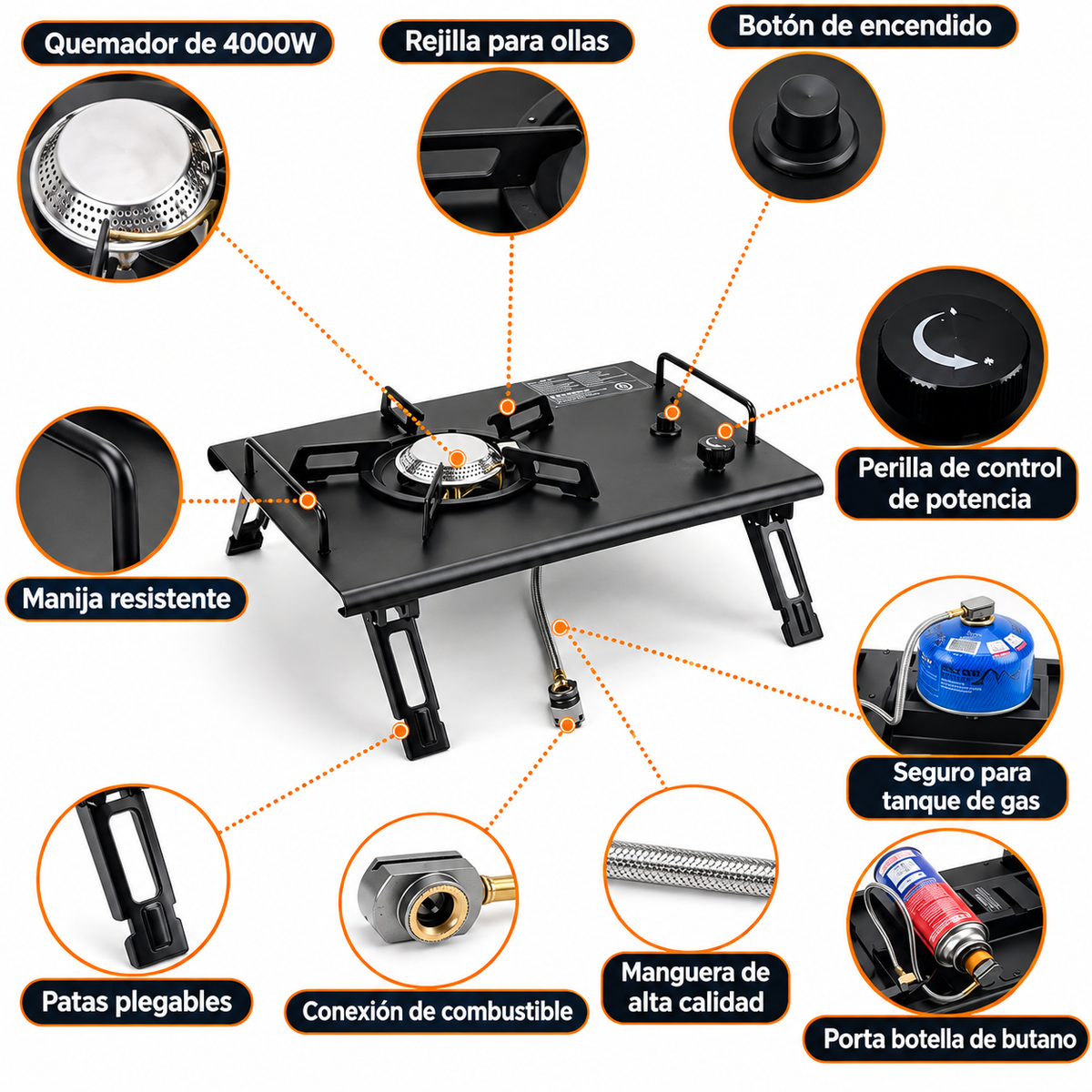 Cocinilla Portátil Plegable 4000W